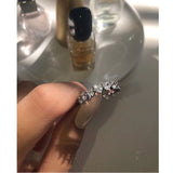 Simple High Sense Of Love Zircon Peach Heart Ring – Gifts for Couples — 2