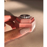 Simple High Sense Of Love Zircon Peach Heart Ring – Gifts for Couples — 4