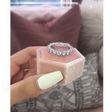 Simple High Sense Of Love Zircon Peach Heart Ring – Gifts for Couples — 3
