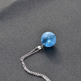 Blue Sky and White Cloud Necklace Spherical Resin – Jewelry Gift Ideas — 2