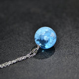Blue Sky and White Cloud Necklace Spherical Resin – Jewelry Gift Ideas — 4