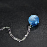 Blue Sky and White Cloud Necklace Spherical Resin – Jewelry Gift Ideas — 3
