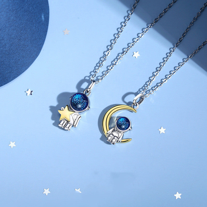 Astronaut Sterling Silver Couple Necklace Male – Jewelry Gift Ideas — 1