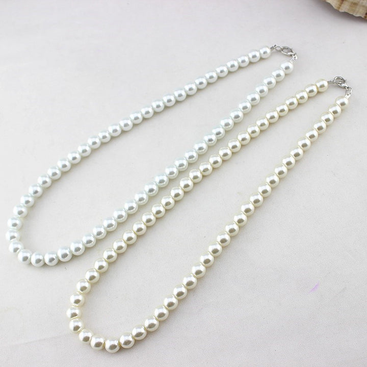Imitation Pearl Necklace Female Short Glass – Jewelry Gift Ideas — 1