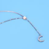 Lovely Lmitation Silver Diamond Star Moon Tassel – Jewelry Gift Ideas — 2