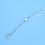 Lovely Lmitation Silver Diamond Star Moon Tassel – Jewelry Gift Ideas — 3