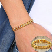 Vnox Vintage Cool Double Curb Chain Bracelets For Men – Gifts for Him — 7