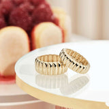 Titanium Steel Gold-plated French Vintage Twist Bread – Stylish Gifts — 3