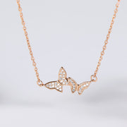 Double Butterfly Full Rhinestone Pendant Clavicle – Jewelry Gift Ideas — 3