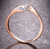 Temperament Double Diamond Silver Ring – Holiday Gift Ideas — 5