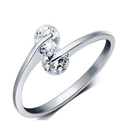 Temperament Double Diamond Silver Ring – Holiday Gift Ideas — 1