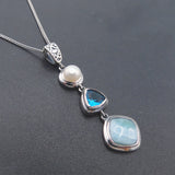 925 Sterling Silver Long Pendant Natural Sea – Jewelry Gift Ideas — 5
