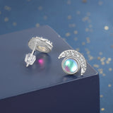 S925 Sterling Silver Moon Shaped Diamond Stud – Everyday Gifts — 2