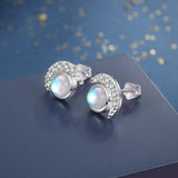 S925 Sterling Silver Moon Shaped Diamond Stud – Everyday Gifts — 5