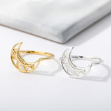 Gold-plated Hollow Petal Moon Ring – Meaningful Gifts — 1
