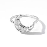 Jewelry Ladies Gold-Plated Hollow Petal Moon Ring – Jewelry Gift Ideas — 7