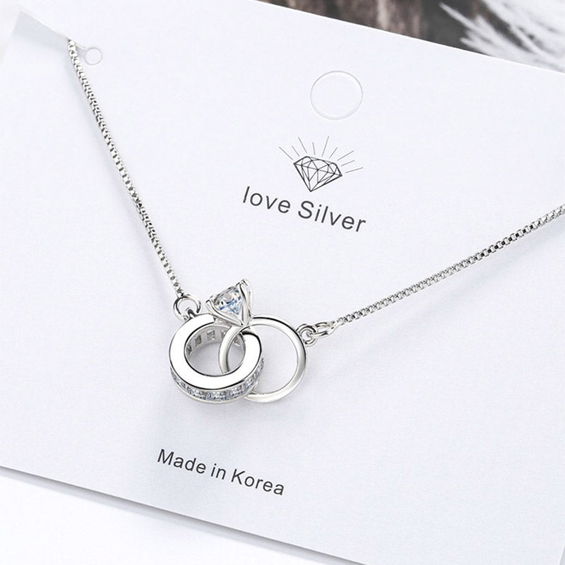 Temperament Sterling Silver Double Ring Bracelet – Jewelry Gift Ideas — 1