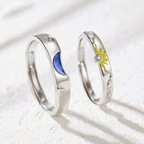 Sun Moon Stars Sterling Silver Couple Ring – Gifts for Couples — 3