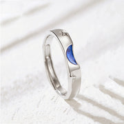 Sun Moon Stars Sterling Silver Couple Ring – Gifts for Couples — 4