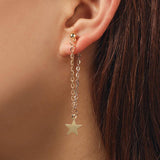 Back Hanging Alloy Chain Tassel Star Stud Earrings – Small Gift Ideas — 5