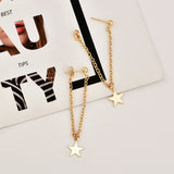 Back Hanging Alloy Chain Tassel Star Stud Earrings – Small Gift Ideas — 3