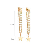 Back Hanging Alloy Chain Tassel Star Stud Earrings – Small Gift Ideas — 4