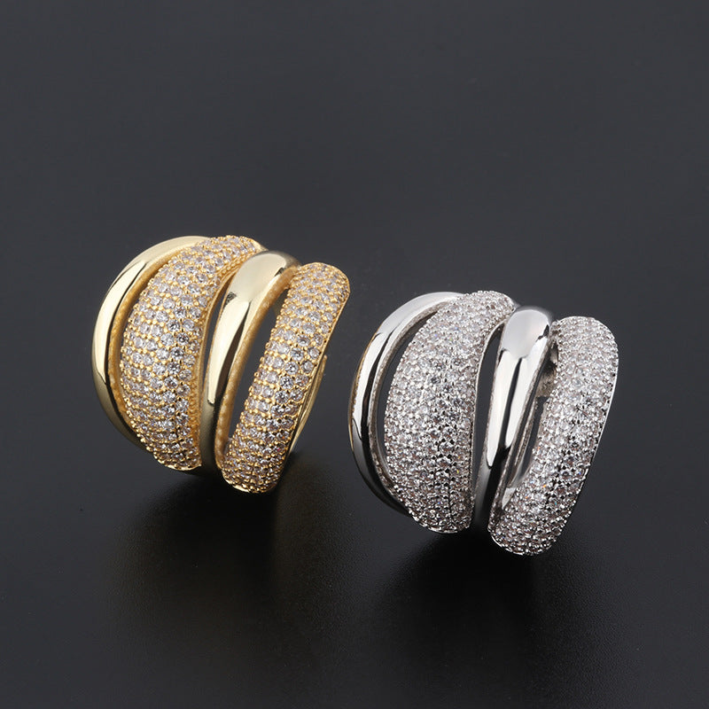 Inlaid Color Zirconium Live Open Ring Personalized Gift – Gift Ideas — 1