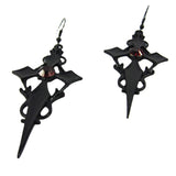 Cross Rhinestone Earrings Goth Punk Hour Hand – Surprise Gifts — 2