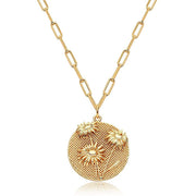 Real Gold Plating Round Embossed Pattern – Jewelry Gift Ideas — 1
