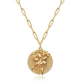 Real Gold Plating Round Embossed Pattern – Jewelry Gift Ideas — 2