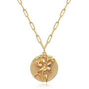 Real Gold Plating Round Embossed Pattern – Jewelry Gift Ideas — 2
