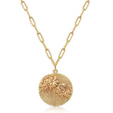 Real Gold Plating Round Embossed Pattern – Jewelry Gift Ideas — 7