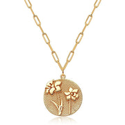 Real Gold Plating Round Embossed Pattern – Jewelry Gift Ideas — 3