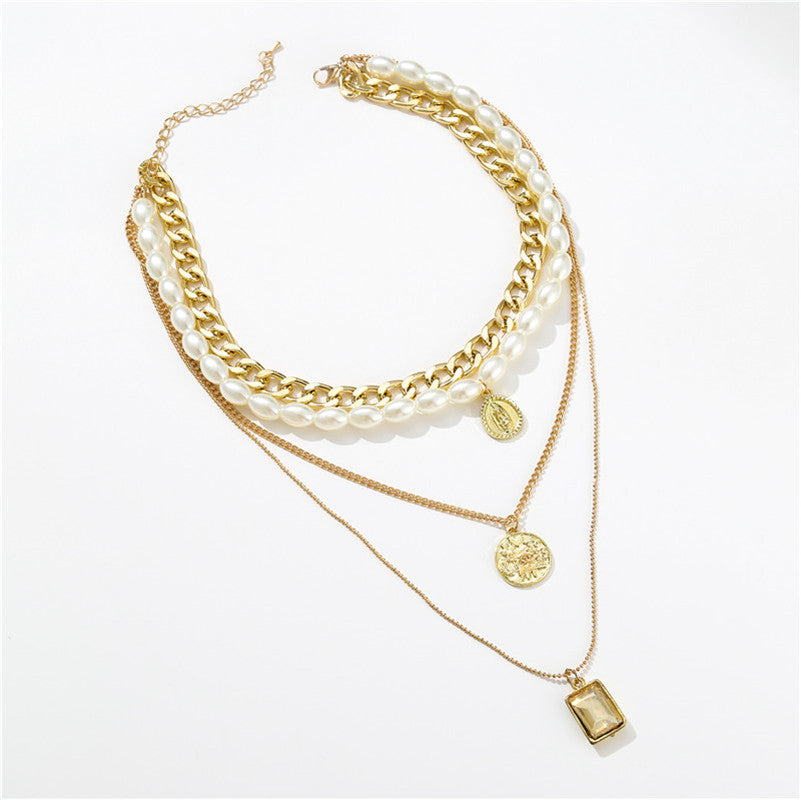 Pearl Necklace, Diamond Necklace, Retro Coin – Jewelry Gift Ideas — 1