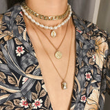Pearl Necklace, Diamond Necklace, Retro Coin – Jewelry Gift Ideas — 4