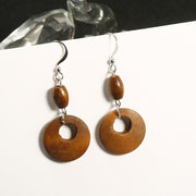 Korean Simple Earrings Retro Hit Color Geometric Wood – Gifts for Her — 6