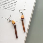 Korean Simple Earrings Retro Hit Color Geometric Wood – Gifts for Her — 14