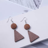 Korean Simple Earrings Retro Hit Color Geometric Wood – Gifts for Her — 11
