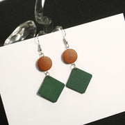Korean Simple Earrings Retro Hit Color Geometric Wood – Gifts for Her — 8