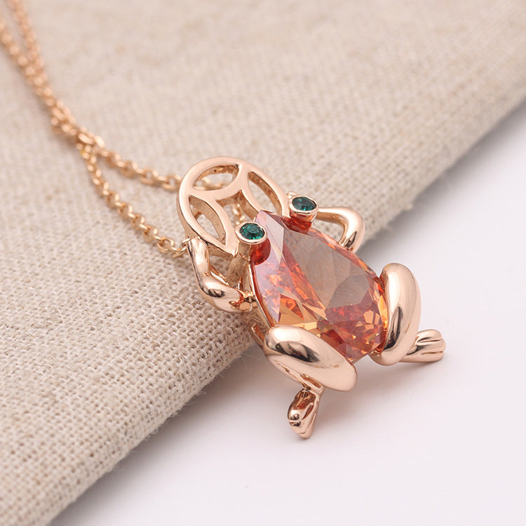 Exaggerated Golden Toad Necklace Female Long – Jewelry Gift Ideas — 1