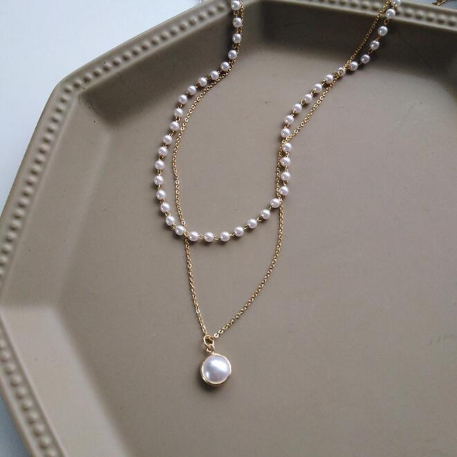 Chain Beaded Multilayer Pearl Pendant Necklace – Jewelry Gift Ideas — 1