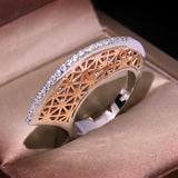 Moon Two-tone Fashion Ring With Crystal Diamonds – Stylish Gifts — 6