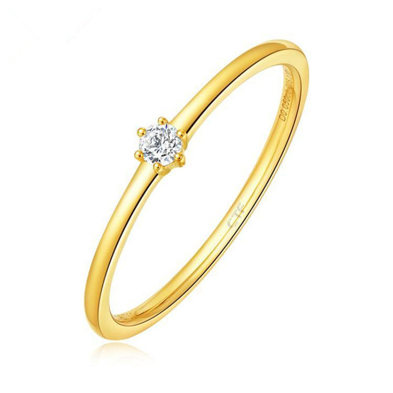 Very Thin Single Diamond Ring With 925 Sterling – Everyday Gifts — 1