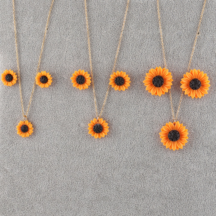 Sun Flower Earrings Necklace Set Sunflower – Jewelry Gift Ideas — 1
