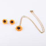 Sun Flower Earrings Necklace Set Sunflower – Jewelry Gift Ideas — 4