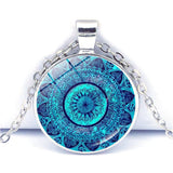 Blue Charm Mandala Necklace Buddhism Chakra Om – Jewelry Gift Ideas — 1