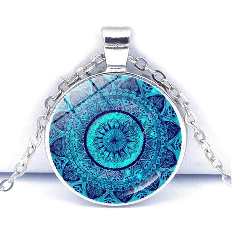 Blue Charm Mandala Necklace Buddhism Chakra Om – Jewelry Gift Ideas — 1