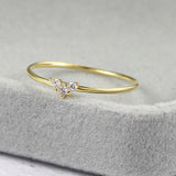 Heart-Shaped Thin Ring For Women Plated With Real Gold – Gifts for Her — 1