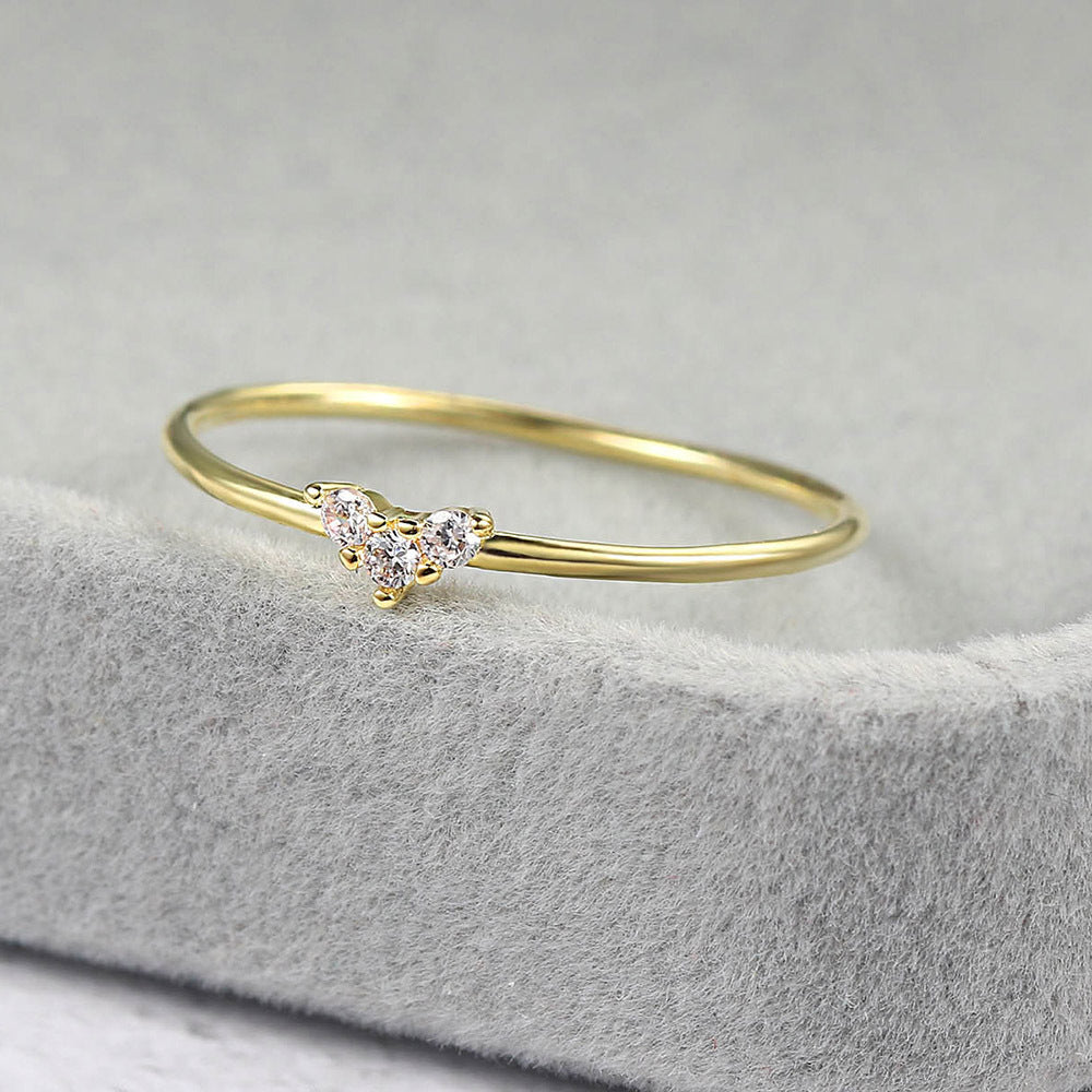 Heart-Shaped Thin Ring For Women Plated With Real Gold – Gifts for Her — 1