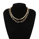 Simple Double Snake Bone Cross Chain Necklace – Jewelry Gift Ideas — 5
